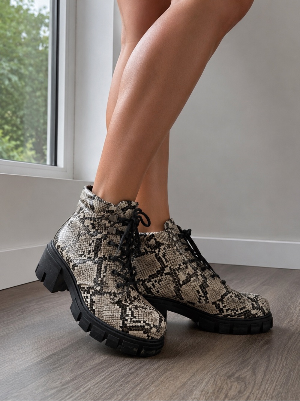 Faux Snakeskin Boots